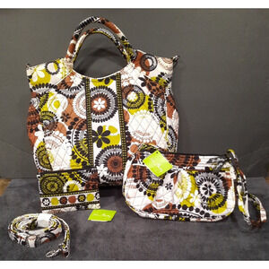 Vera Bradley 3-Piece Matching Set in the Retired "Cocoa Moss" Pattern